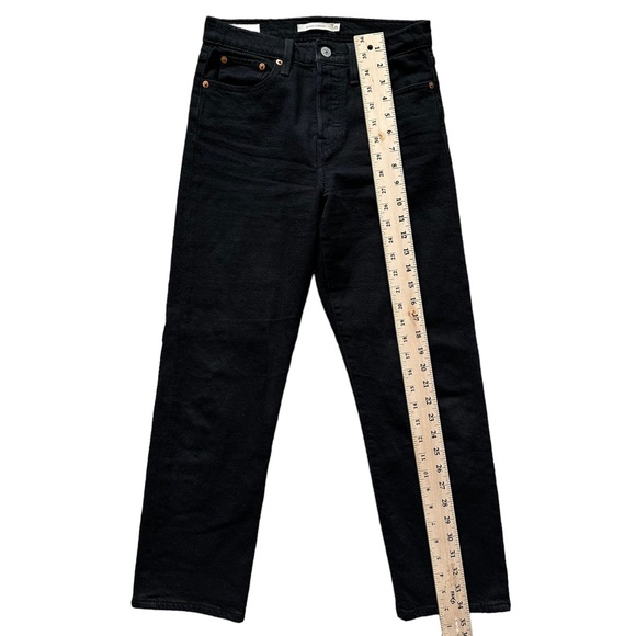 Levi’s Wedgie Straight Black Button Fly Jeans Size 25 - Picture 7 of 7